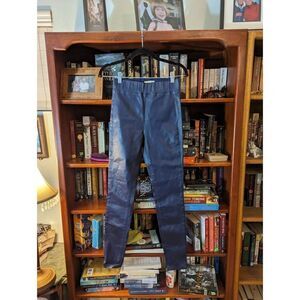 L'AGENCE Rochelle coated flat front blue jeggings sz xs New